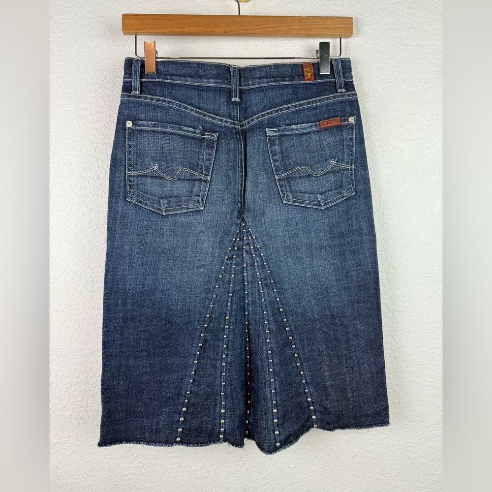 7fam 7 for all mankind denim skirt studded vintage Y2k